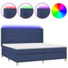 vidaXL H&oacute;lfa&eth; Springr&uacute;m me&eth; D&yacute;nu og LED Bl&aacute;tt 200x200cm Tauefni