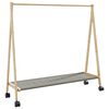 vidaXL fatarekki me&eth; hillum og hj&oacute;lum 106x34x106,5 cm bambus