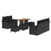vidaXL Gar&eth;s&oacute;fa sett me&eth; p&uacute;&eth;i 8 pcs Svartur p&oacute;l&yacute;rattan