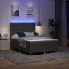vidaXL LED Box Spring R&uacute;m me&eth; d&yacute;nu D&ouml;kk gr&aacute; 160 x 200 cm d&uacute;kur