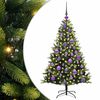 vidaXL Listilega Samanbrj&oacute;ta J&oacute;latr&eacute; 150 LED lj&oacute;s Gr&aelig;nn 120 cm