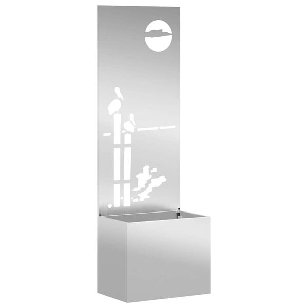 vidaXL Gar&eth;s b&uacute;na&eth; skj&aacute;r &Uacute;tskur&eth;ur Silfur 50 x 140 cm Sinkh&uacute;&eth;a&eth; st&aacute;l