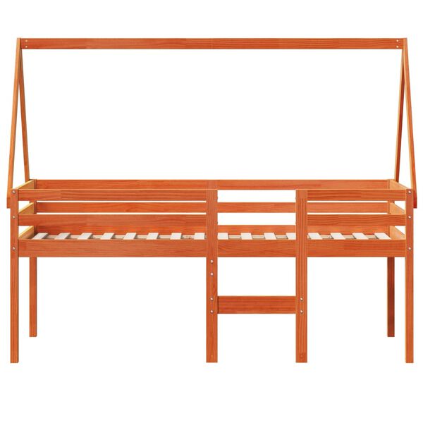 vidaXL H&aacute;svefn R&uacute;m &aacute;n D&yacute;nu Vaxbr&uacute;n 90x200 cm Gegnheil Fura