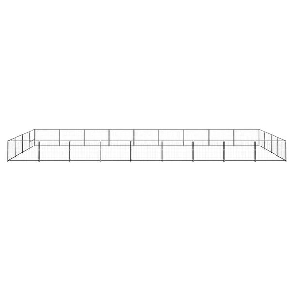 vidaXL Hundabyrgi Svart 36 m&sup2; St&aacute;l