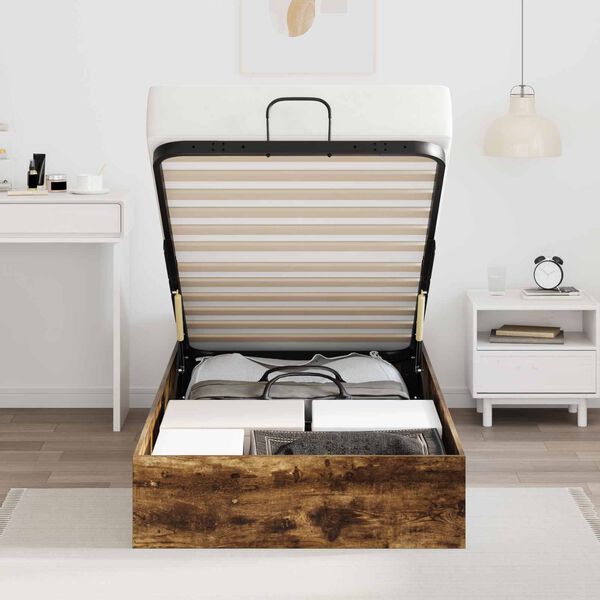 vidaXL Ott&oacute;man s&aelig;ngurrammi Rau&eth;-eik 193 x 120 x 25 cm Sp&oacute;naplata