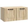 vidaXL Veggfestur sj&oacute;nvarpssk&aacute;pur Sonoma eikarlitur 59,5 x 31 x 30 cm