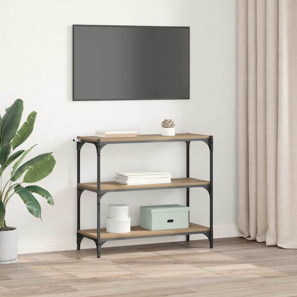 vidaXL B&oacute;kask&aacute;pur Artisan Eik 80 x 33 x 70,5 cm Virka&eth; tr&eacute; og j&aacute;rn