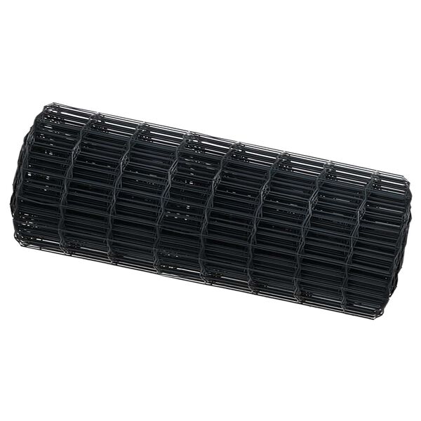 vidaXL Evrópsk girðing Grár 0.4 x 50 m PVC-húðaður járn