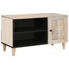 vidaXL TV einingar me&eth; hillu Hv&iacute;tt 80 x 33 x 46 cm Samsettur vi&eth;ur