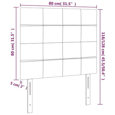 vidaXL Höfðagaflar 2 stk. 80x5x78/88 cm Dökkgrátt Efni