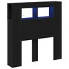 vidaXL LED h&ouml;fu&eth; Svartur Eik 100 x 18,5 x 103,5 cm Samsettur vi&eth;ur