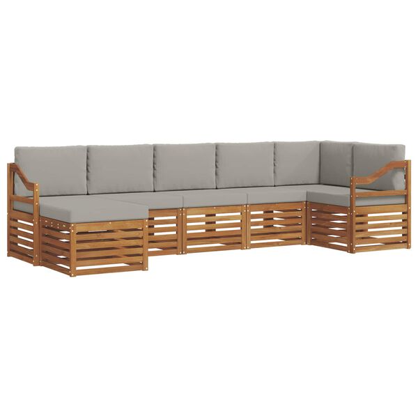 vidaXL S&oacute;fasett 7 pcs N&aacute;tt&uacute;rulegt og Lj&oacute;st Gr&aacute;tt Hrein akas&iacute;utr&eacute;