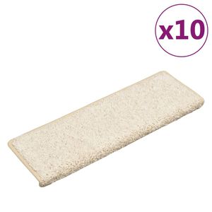 vidaXL Stigamottur 10 stk 65x21x4 cm hv&iacute;tar r&eacute;tthyrndar br&uacute;nir
