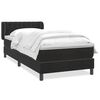 vidaXL Spring r&uacute;m me&eth; d&yacute;nu Svart 80x210 cm Flauel