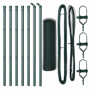 vidaXL Gir&eth;ingarp&oacute;stur Gr&aelig;nn 10 x 0,4 m (13 mm net) St&aacute;l og PVC