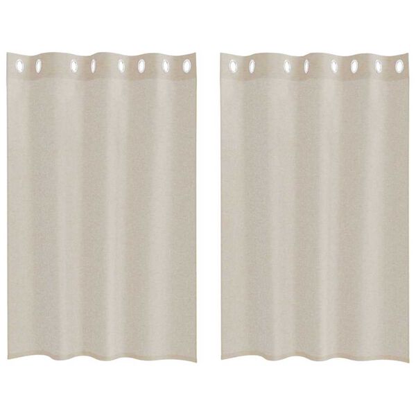 vidaXL Voile gardína 2 pcs Sandur 140 x 140 cm Pólýester