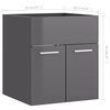 804781 vidaXL 2 Piece Bathroom Furniture Set High Gloss Grey Chipboard