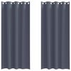 vidaXL Svartgard&iacute;nur me&eth; hringjum 2 pcs Antras&iacute;t 260 x 140 cm