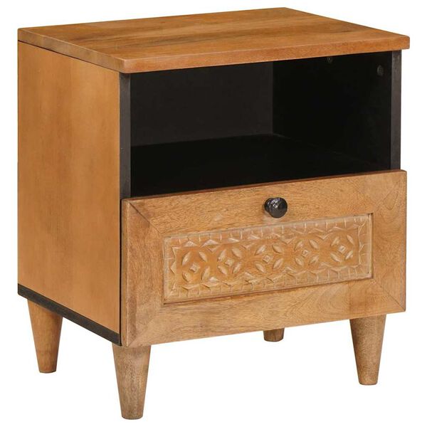 vidaXL Noat&ouml;flu sk&aacute;pur me&eth; sk&uacute;ffu 2 pcs L&eacute;tt br&uacute;nt 40 x 33 x 46 cm