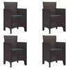 vidaXL Gar&eth;st&oacute;ll me&eth; p&uacute;&eth;i 4 pcs Br&uacute;nn 53 x 49 x 85 cm P&oacute;l&yacute;pr&oacute;p&yacute;len