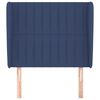 vidaXL Höfðagafl með Eyrum 83x23x118/128 cm Blátt Efni