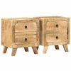 vidaXL n&aacute;ttbor&eth;ssk&aacute;pur 2 stk 40x32x46 cm Solid Wood Gr&oacute;ft Mang&oacute;