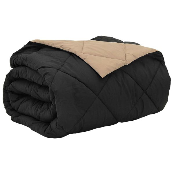 vidaXL Sumars&aelig;ng Svartur og Taupe 200 x 200 cm M&iacute;kr&oacute;f&iacute;ber