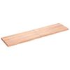 vidaXL Vegghilla Lj&oacute;sbr&uacute;n 160x40x(2-4) cm Me&eth;h&ouml;ndlu&eth; Gegnheil Eik