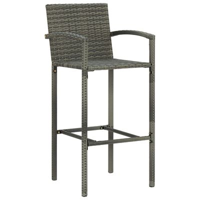 vidaXL 5 stykki Garden Bar Poly Rattan Grey