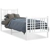 vidaXL R&uacute;mgrind &uacute;r M&aacute;lmi me&eth; H&ouml;fu&eth;gafli & F&oacute;tagafli Hv&iacute;t 80x200 cm