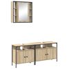 vidaXL Ba&eth;herbergismublasett me&eth; hillu 3 pcs Br&uacute;nn Samsettur vi&eth;ur