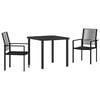vidaXL Gar&eth;ur bor&eth;sett 3 pcs Svartur Dufth&uacute;&eth;a&eth; st&aacute;l
