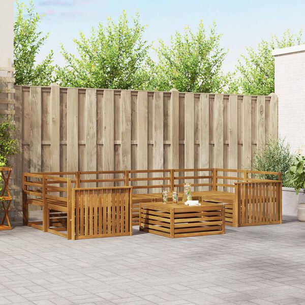 vidaXL &Uacute;ti s&oacute;fasett 7 pcs N&aacute;tt&uacute;rulegur Hrein akas&iacute;utr&eacute;