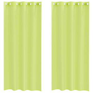 vidaXL Voile Gluggatj&ouml;ld me&eth; Grommets 2 stk Apple Green 140x225 cm