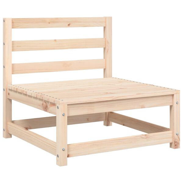 vidaXL Armalaus Garðsófi með Sessum Gegnheil Fura