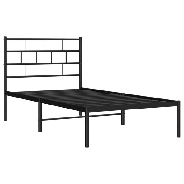 vidaXL R&uacute;mgrind &uacute;r M&aacute;lmi &aacute;n D&yacute;nu me&eth; H&ouml;f&eth;agafli Sv&ouml;rt 75x190 cm