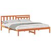 vidaXL Ramsv&iacute;k me&eth; h&ouml;fu&eth;gafl Vaxbr&uacute;nn 180 x 200 cm Solid furuhikk