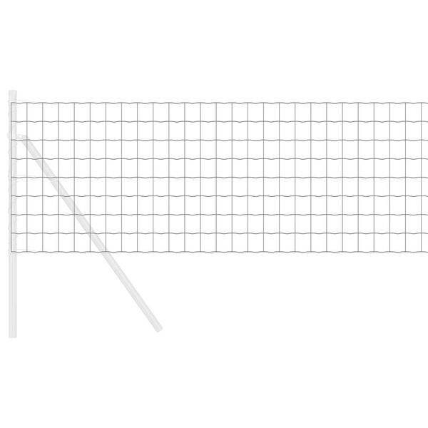 vidaXL Evrópsk girðing Grár 0.6 x 10 m PVC-húðaður járn