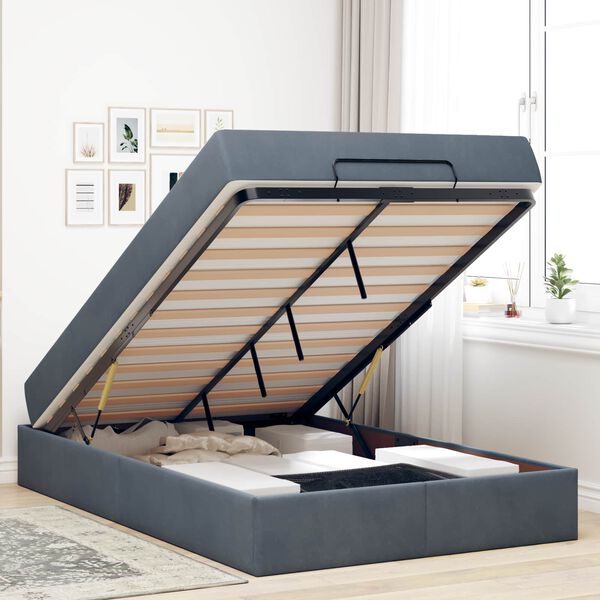 vidaXL R&uacute;mgrind me&eth; d&yacute;nu me&eth; d&yacute;nu 2 pcs Daufur gr&aacute;u Flauel