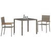 vidaXL Garður borðsett 3 pcs Grár pólýrattan