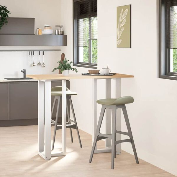 vidaXL barbor&eth;sf&aelig;tur T-laga 2 stk. hv&iacute;tir 50x35x(110-111) cm st&aacute;l