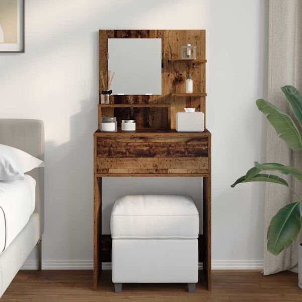 vidaXL Svefnherbergis kl&aelig;&eth;abur&eth;arbla&eth; Gamall vi&eth;ur 80 x 39,6 x 135 cm