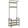 vidaXL Fatahengi me&eth; hillu Sonoma Eik 75 x 34 x 184 cm Samsettur vi&eth;ur