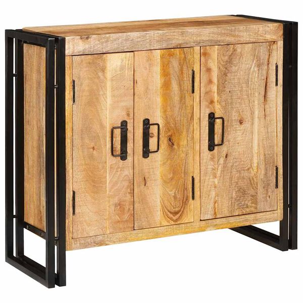 vidaXL Vi&eth;beinteyfla Br&uacute;nn 80 x 33 x 70 cm Gegnheill mang&oacute;vi&eth;ur