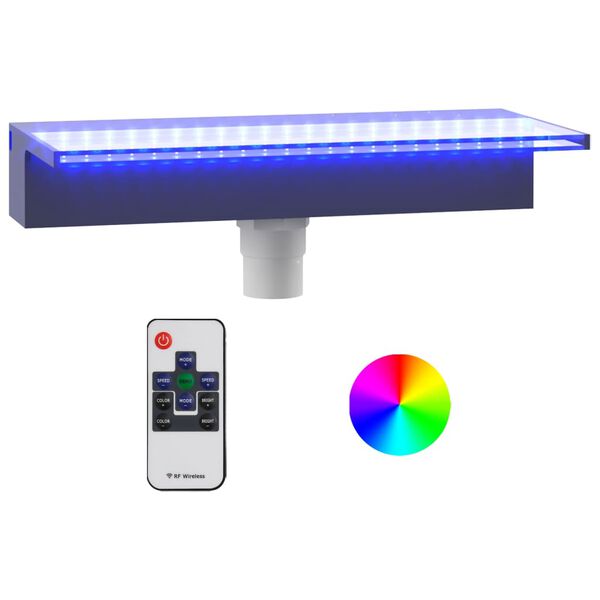 vidaXL Afrennslisr&aacute;s fyrir Foss me&eth; RGB LED Akr&yacute;l 45 cm