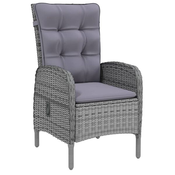 vidaXL 9 Parta Gar&eth;bor&eth;stofusett P&oacute;l&yacute;rattan Gr&aacute;tt