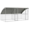 vidaXL Hundask&aacute;li me&eth; geymslu 2 pcs Silfur 4 x 2 x 2 m Sinkh&uacute;&eth;a&eth; st&aacute;l