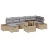 vidaXL Gar&eth;s&oacute;fa sett me&eth; p&uacute;&eth;i 8 pcs Drapplita&eth;ur Poly rattan