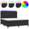 vidaXL H&oacute;lfa&eth; Springr&uacute;m me&eth; D&yacute;nu&LED Svart 160x200 cm Gervile&eth;ur