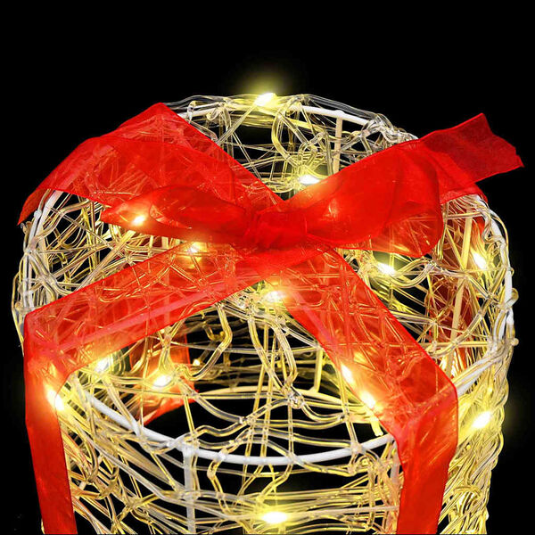 vidaXL Gjöf Kassi Skreyting 3 pcs Hlýr hvítur 20 x 20 x 21 cm Akrýl